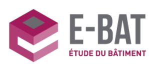 Logo de l’entreprise E-BAT, étude du bâtiment.