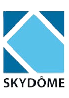 Logo bleu clair de Skydôme, représentant un puits de lumière.